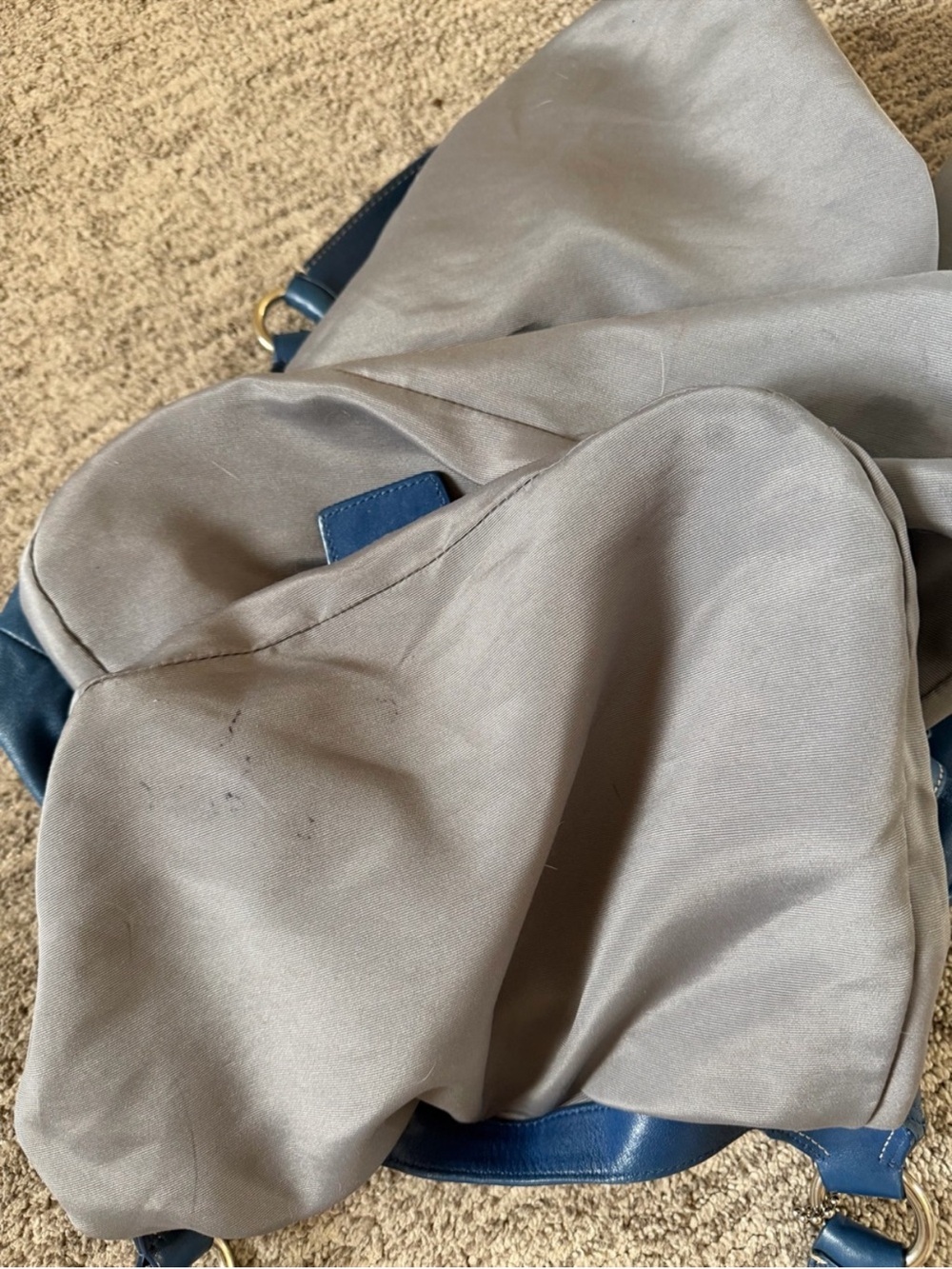 Coach Soho Pleated Leather Lynn Large Hobo Blue F15075 - Picture 12 of 16
